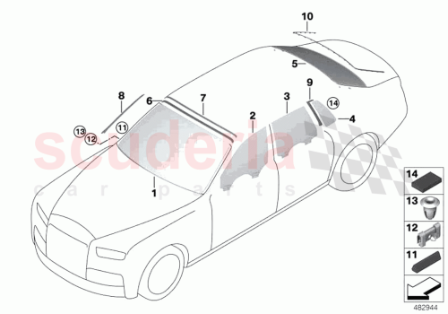 Part Diagram for Rolls Royce 51357413008