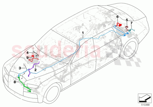 Part Diagram for Rolls Royce 61128796245