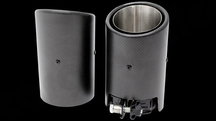Photo of Cargraphic Carbon fibre double end tailpipe set for the Porsche Cayenne Turbo (2003-2017) - Image 5